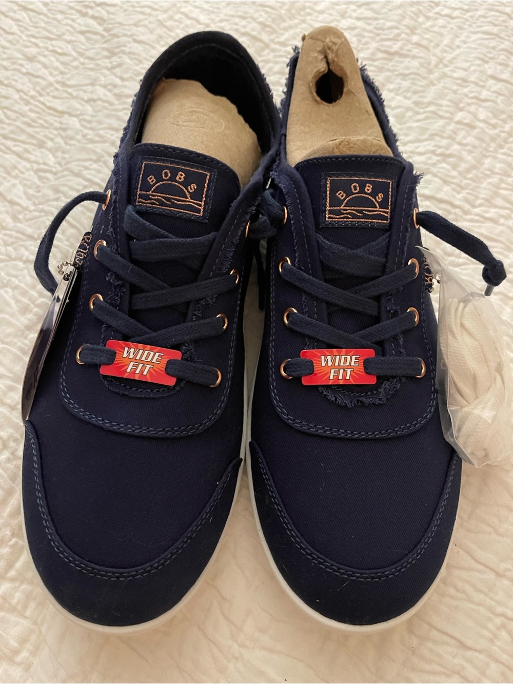BOBS by Skechers Wonens Navy Wide Fit Canvas Sneakers